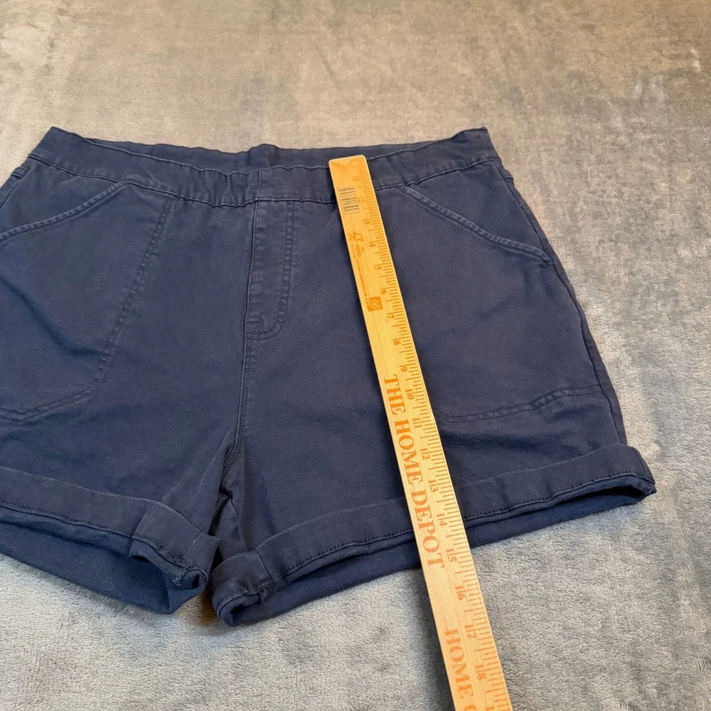 Nautica Jeans Chino Shorts Womens Extra Large Navy‎ Blue Elastic Waist Stretch